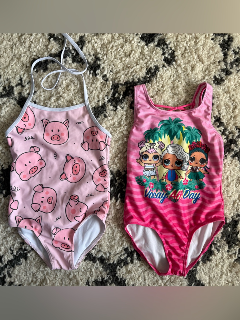 Pink Piglet Print & LOL  Swimsuit Size 6, 5/6